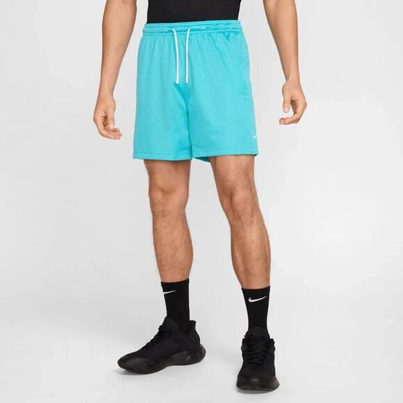 Nike Mens Size L Dri FIT 5" Mesh Basketball Shorts Pockets Teal White HV1880 345 - Picture 1 of 12